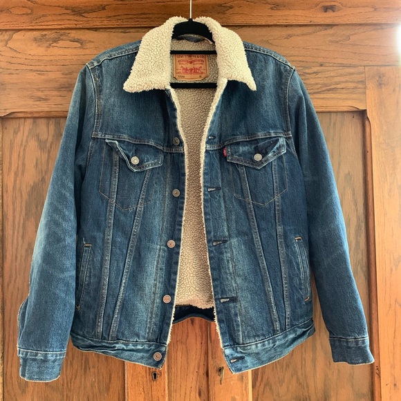 Levi's Jackets & Blazers - LEVIS | Shearling Boyfriend Fit Denim Jean Jacket